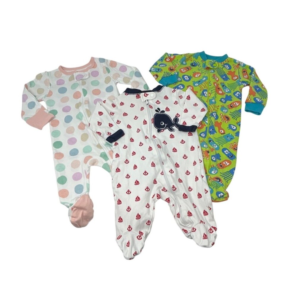 Baby Clothes -  Footed Sleeper Pajamas - Sizes 3-6 M & 6‎ M